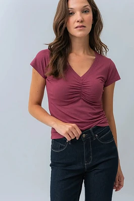 Le t-shirt ligné ruché