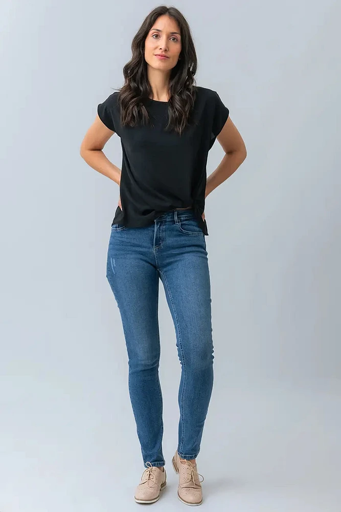 Le jeans bleu étroit | Modèle Sophia