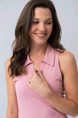 La camisole polo côtelée
