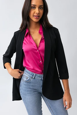 Le blazer fluide ouvert manches ¾