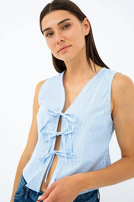 La camisole à rayures attache boucles