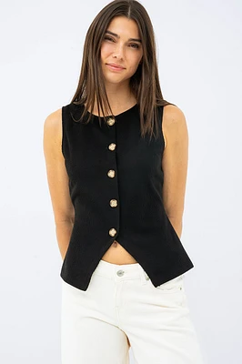 La camisole uni aspect veste