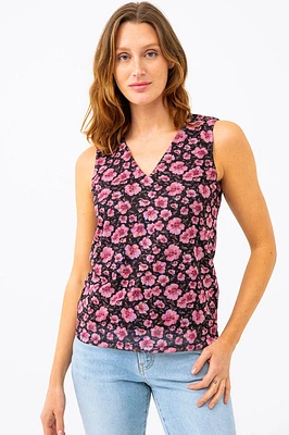 La camisole fleurie en mesh