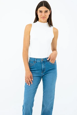 La camisole texturée col montant