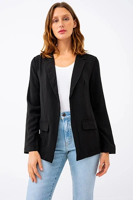 Le blazer uni effet froissé