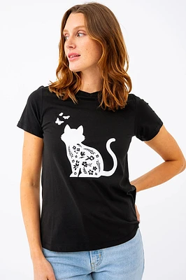 Le t-shirt imprimé chat