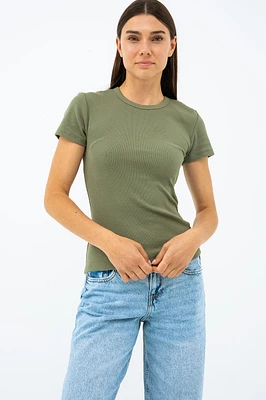 Le t-shirt côtelé uni