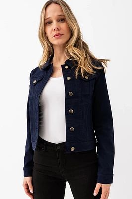 La veste en denim de couleur