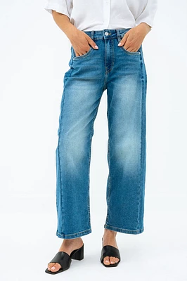 Le jeans taille haute jambe large par Suko