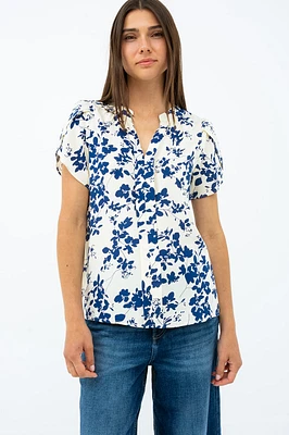 La blouse imprimée manches tulipe