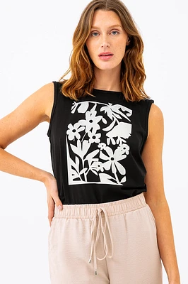 La camisole imprimé carré de fleurs