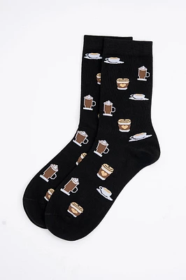La chaussette noire café et latté