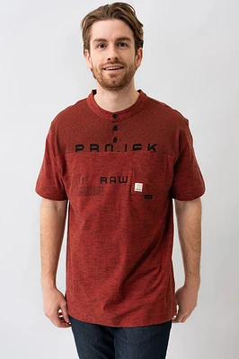 Le t-shirt chiné col boutonné