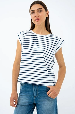 Le t-shirt rayé à mancheron par Silver