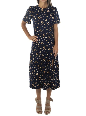 Robe midi à fleurs