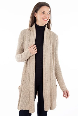 Cardigan uni mi-long | 4 couleurs