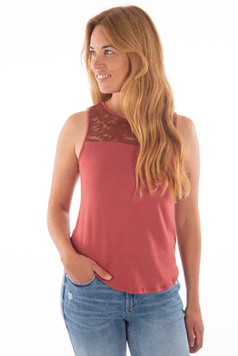 Camisole unie insertion dentelle | Fabriquée au Québec 5 couleurs