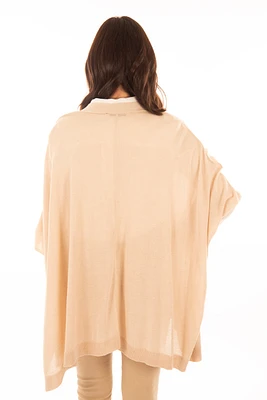 Cardigan ouvert effet poncho | 3 couleurs