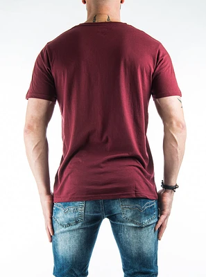 T-shirt couleur unie col en V