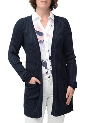 Cardigan long à poches | 2 couleurs