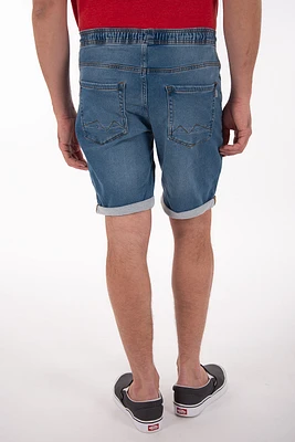 Short en jean délavé