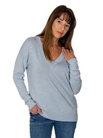 Chandail en tricot mince encolure V | 3 couleurs