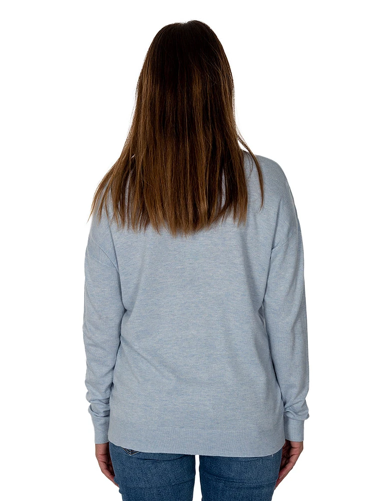 Chandail en tricot mince encolure V | 3 couleurs