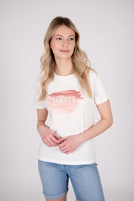 T-shirt imprimé simplicité | 3 couleurs