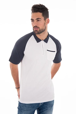 Polo col et manches contraste | 2 couleurs