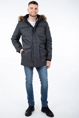 Manteau d'hiver imperméable capuchon de fourrure