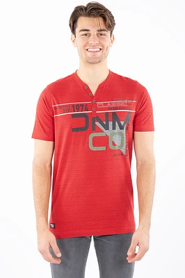 T-shirt ligné avec bouton | 3 couleurs