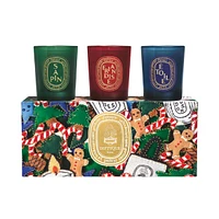 Sapin, Friandise, and Étoile Set of 3 Small Holiday Candles (Limited Edition)