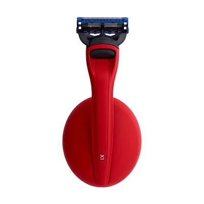 X1 Matte Red Razor and Stand Set