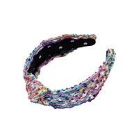 Silver Metallic Confetti Knotted Headband