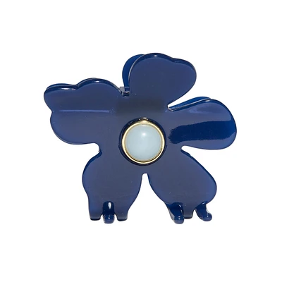 Cobalt Lily Claw Clip