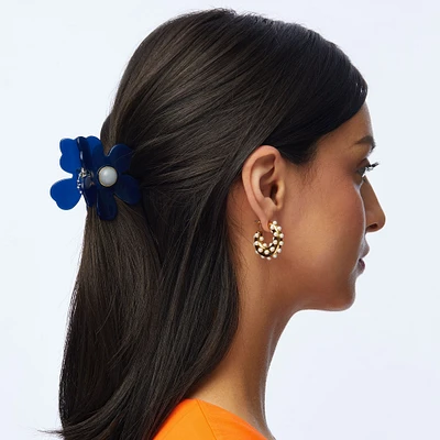 Cobalt Lily Claw Clip