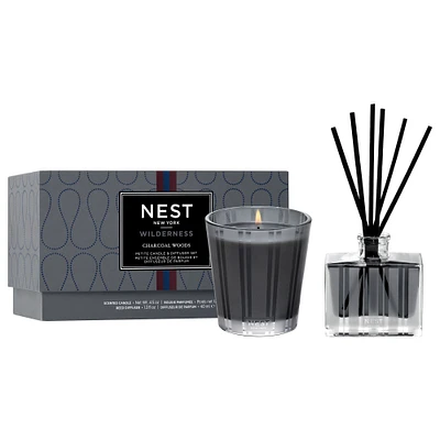 Charcoal Woods Petite Candle & Diffuser