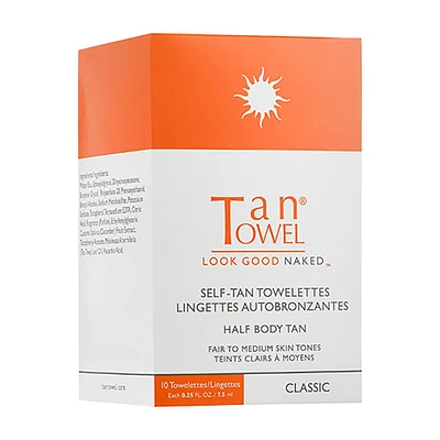 Classic Half Body Self-Tan Towelette 10 Pack Medium to Dark