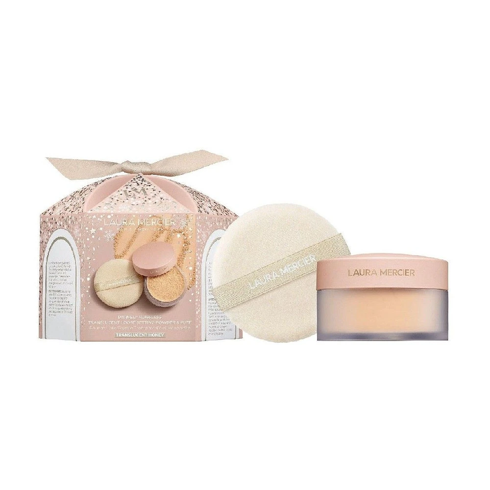 Divinely Flawless Translucent Loose Setting Powder & Puff Set (Limited Edition) Honey