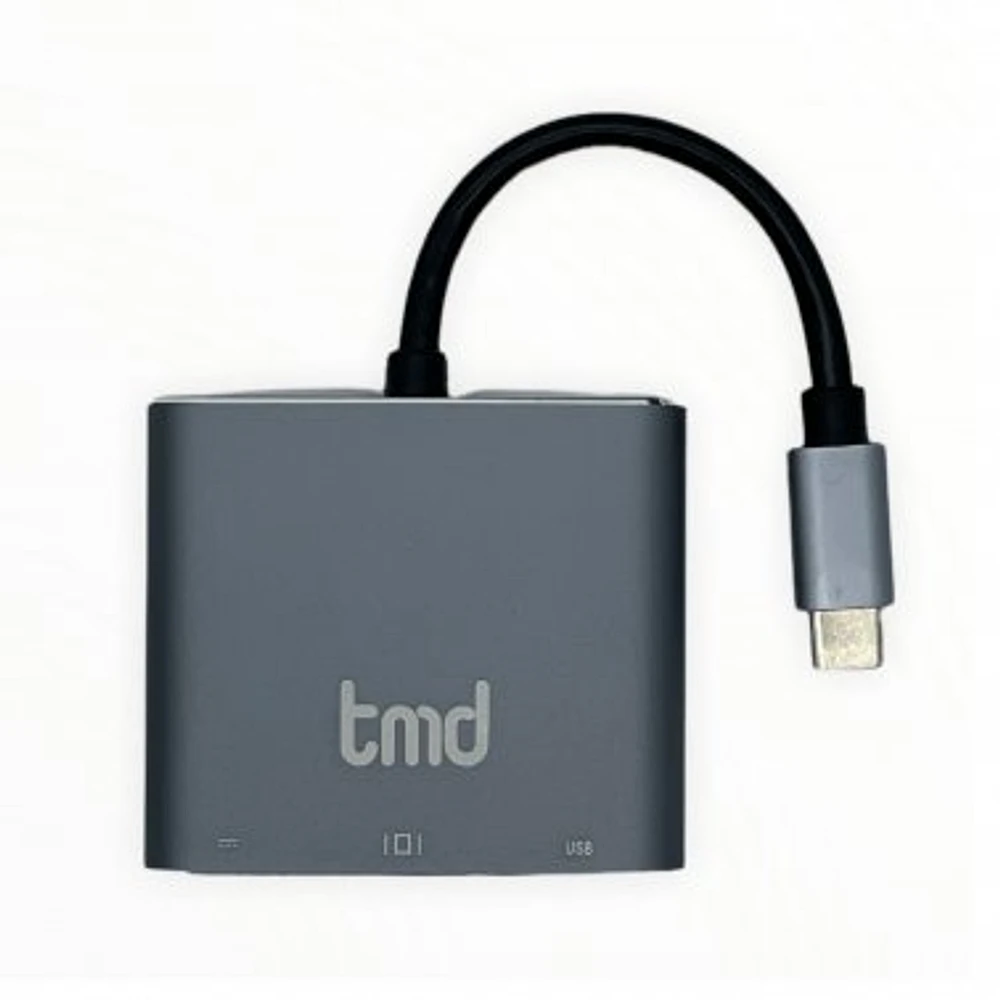 tmd USB-C to 4K HDMI Multifunction Adapter with Power Delivery + USB-A Port - Grey