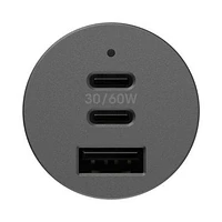 Otterbox 72W Dual Port 30W USB-C PD + Single Port 12W USB-A Premium Pro CLA Car Charger - Black