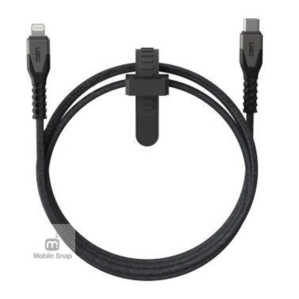 UAG 5 ft. 150cm USB-C to Lightning Kevlar Rugged Charge and Sync Cable - Black