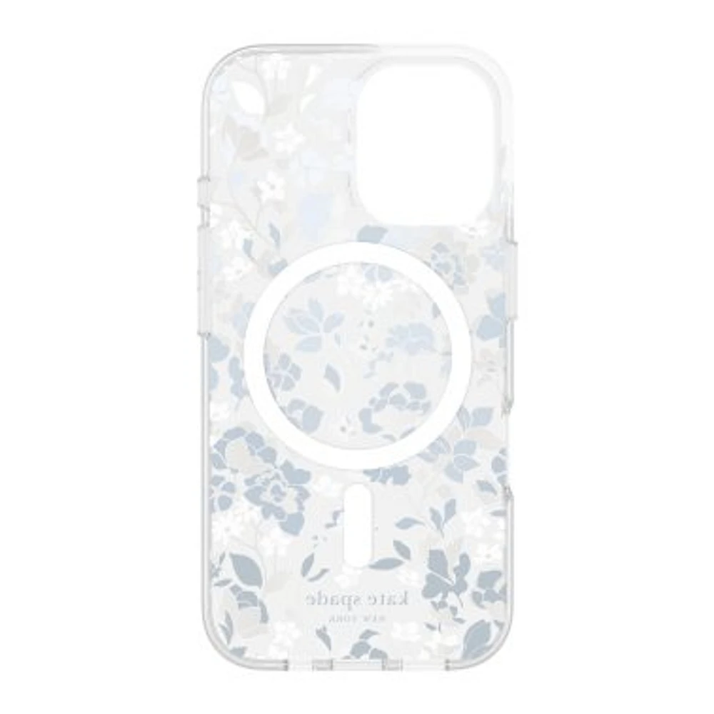 iPhone 16 Kate Spade Protective Hardshell MagSafe Case - Flowerbed Blue