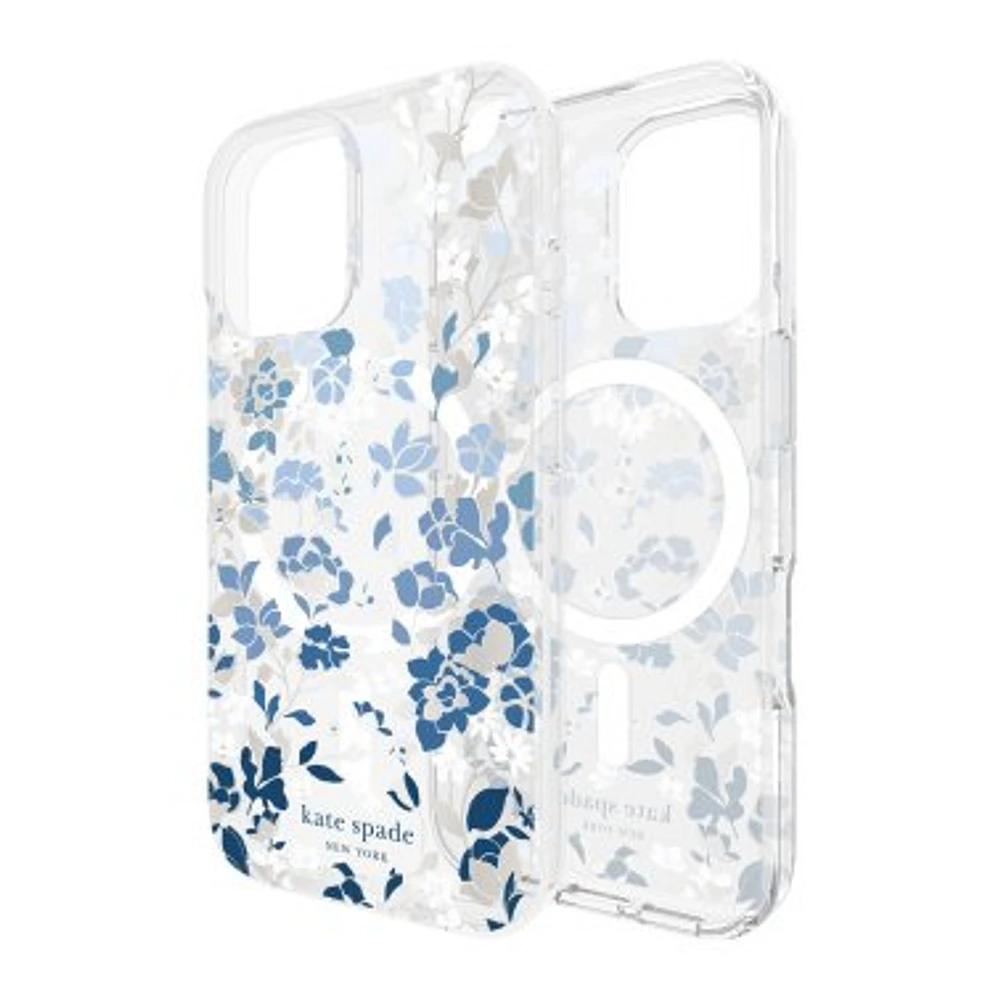iPhone 16 Kate Spade Protective Hardshell MagSafe Case - Flowerbed Blue