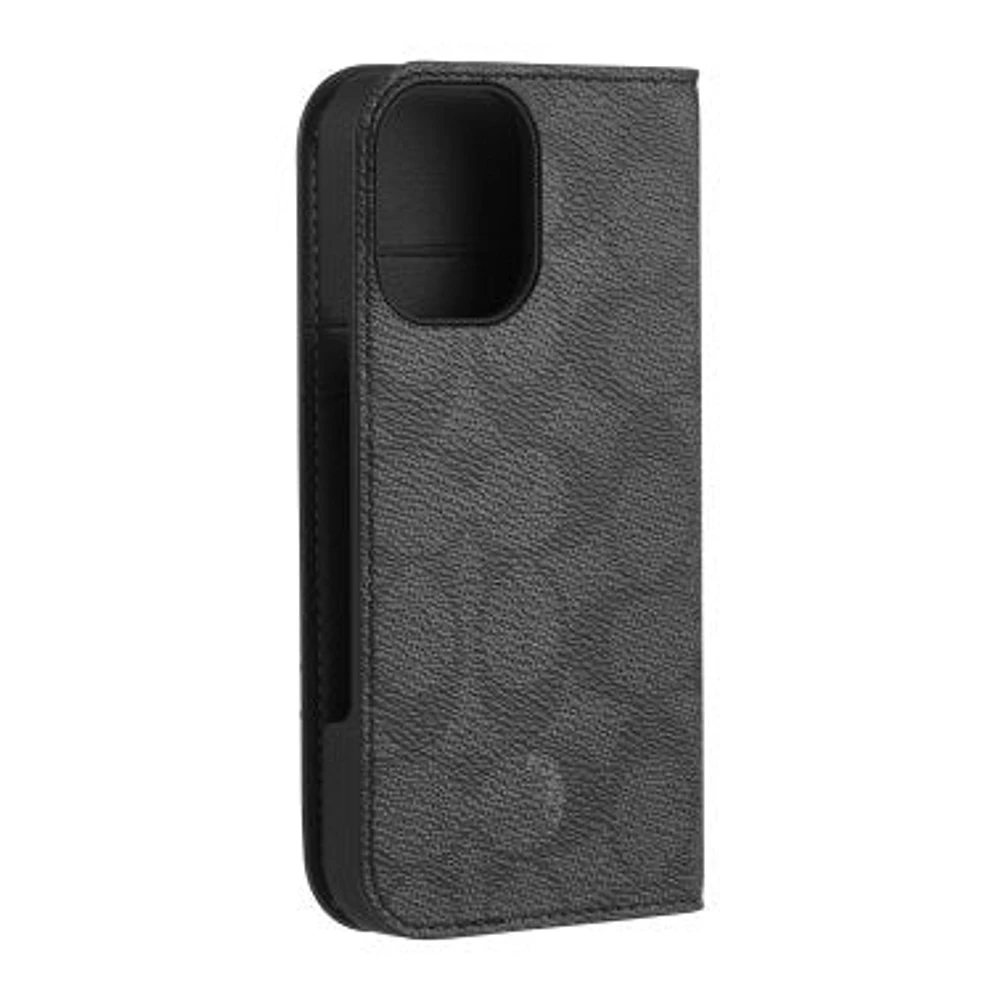 Étui Coach Folio Signature C pour iPhone 16 - Anthracite 
