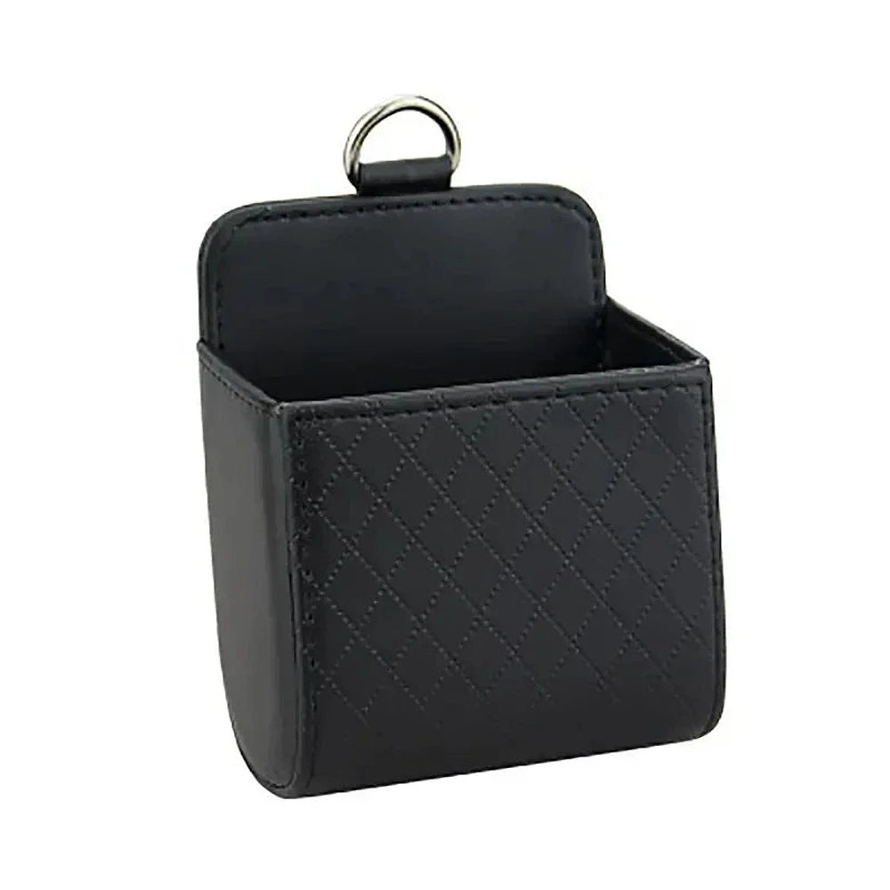 Car Phone Holder Mount Air Vent Hanging Storage Box Mobile Bag PU Leather Glasses Organizer Support Accessories