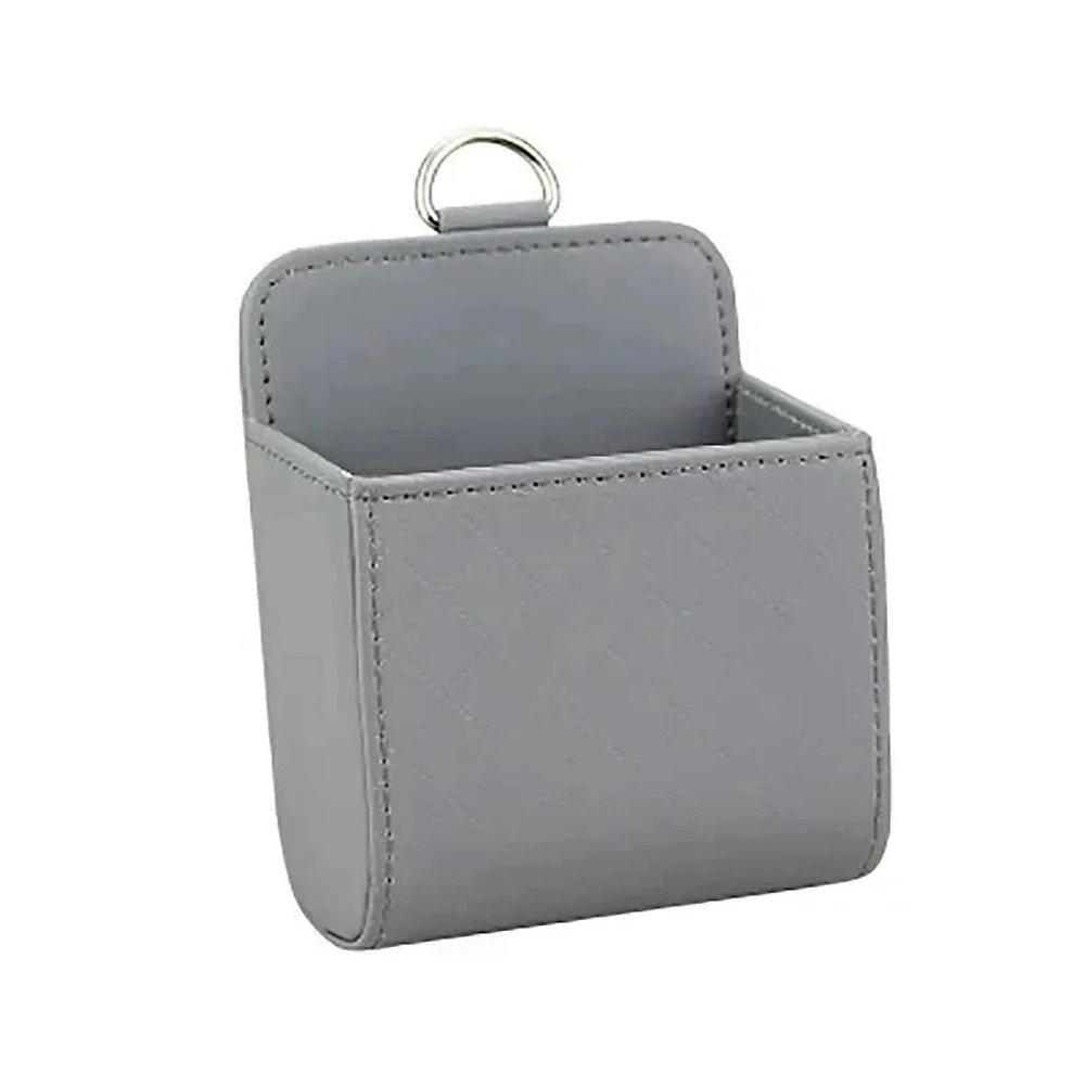 Car Phone Holder Mount Air Vent Hanging Storage Box Mobile Bag PU Leather Glasses Organizer Support Accessories