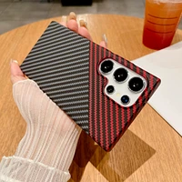 Ultra Thin Carbon Fiber Texture Armor Magnetic For Magsafe Case Samsung S25 S24 S23 S22 Note 20 10 Plus Hard PC Cover