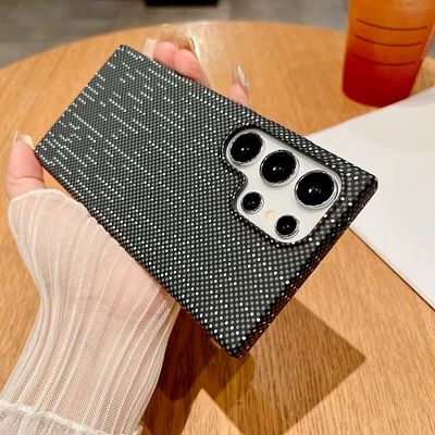 Ultra Thin Carbon Fiber Texture Armor Magnetic For Magsafe Case Samsung S25 S24 S23 S22 Note 20 10 Plus Hard PC Cover