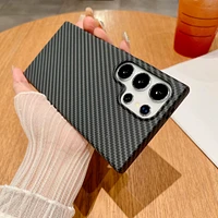 Ultra Thin Carbon Fiber Texture Armor Magnetic For Magsafe Case Samsung S25 S24 S23 S22 Note 20 10 Plus Hard PC Cover